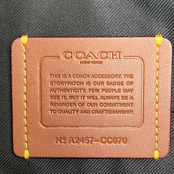 Coach Charter Slim Crossbody Bag Black Pebble Leather CC070 + Round Pouch - Picture 9 of 10